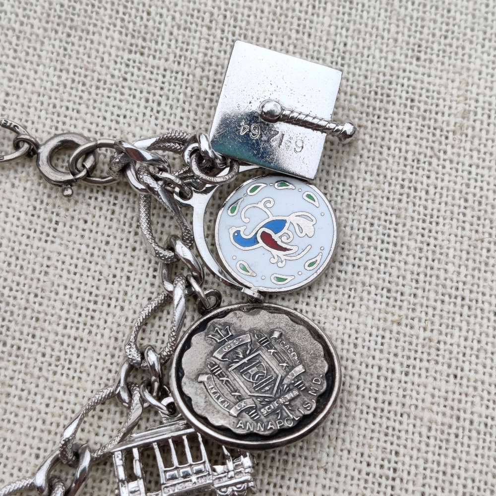 Vintage STERLING charm bracelet - Picture 6 of 11